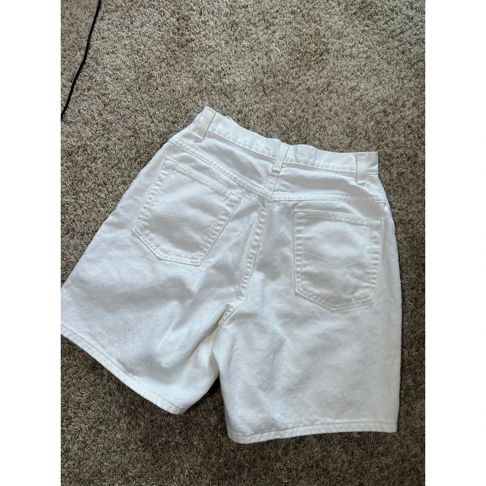 Chic Vintage White High Waisted Denim‎ Shorts Costal 6 100% Cotton 90s Retro